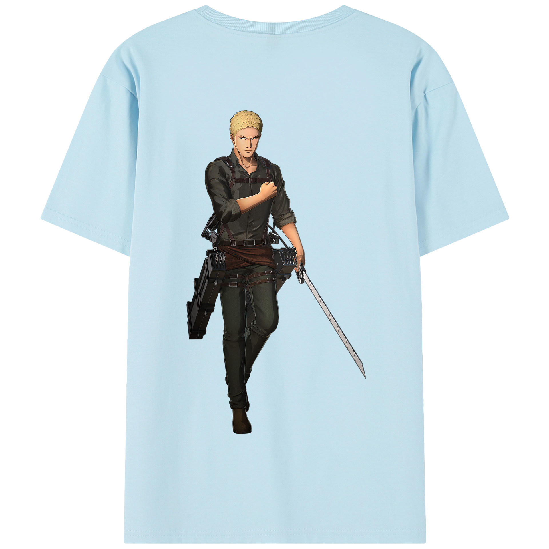 （画像用） 進撃の巨人 ライナー・ブラウン Attack on Titan Reiner Braun 綿100％半袖Tシャツ（背面プリント）